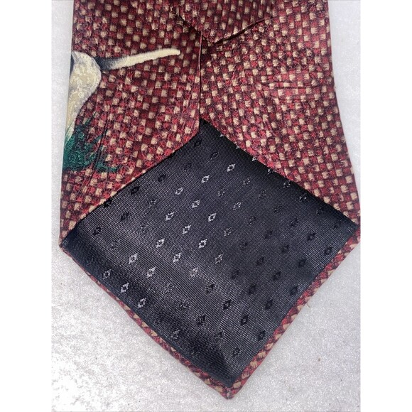 Tie Tree California hunting 100% Silk Pheasant Dog Gentleman Club VTG USA - Picture 5 of 10